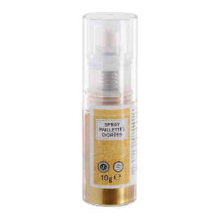 Spray paillettes alimentaires dorées 10 gr