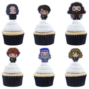 Décor de gâteau : 6 cake toppers Harry Potter (Harry, Hermio