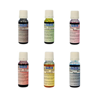 Set de 6 colorants alimentaires liquides pour aérographe