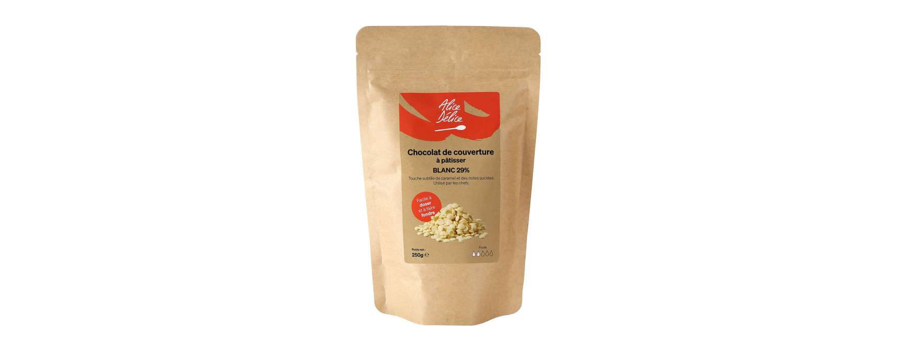 Chocolat blanc à pâtisser 29% 250 gr - Alice Délice