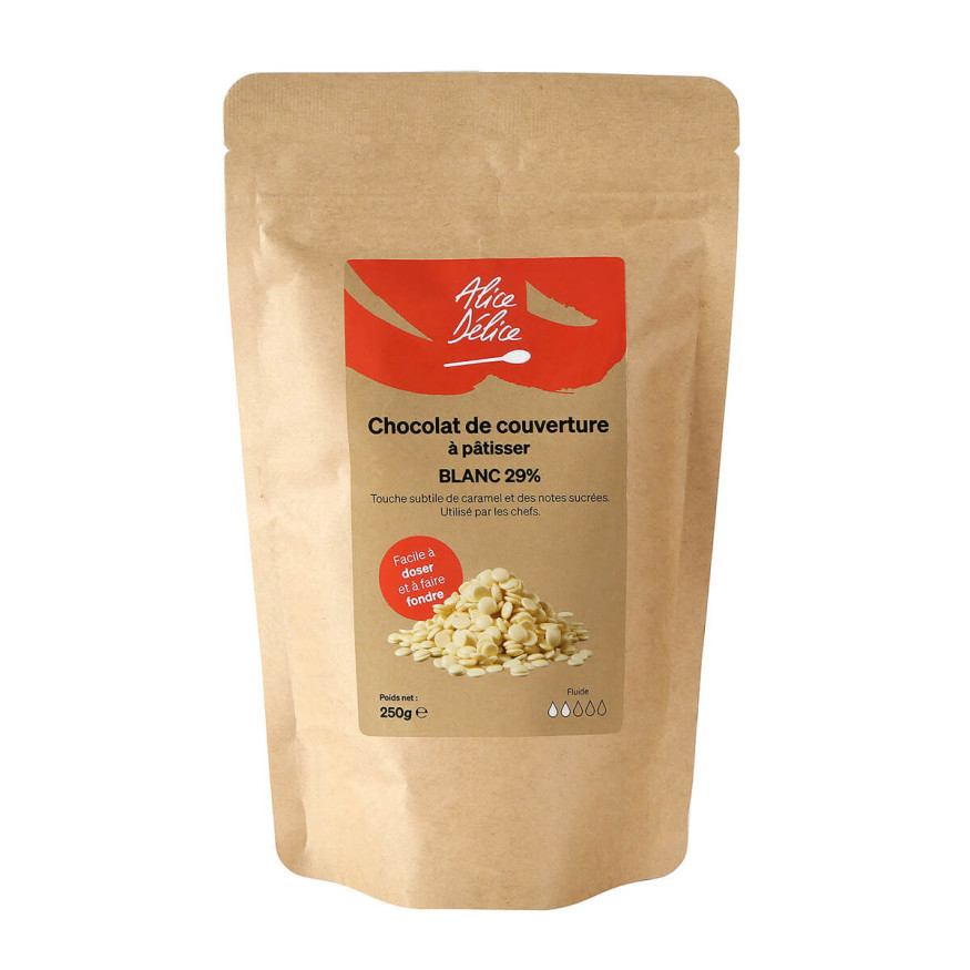 Chocolat blanc à pâtisser 29% 250 gr - Alice Délice