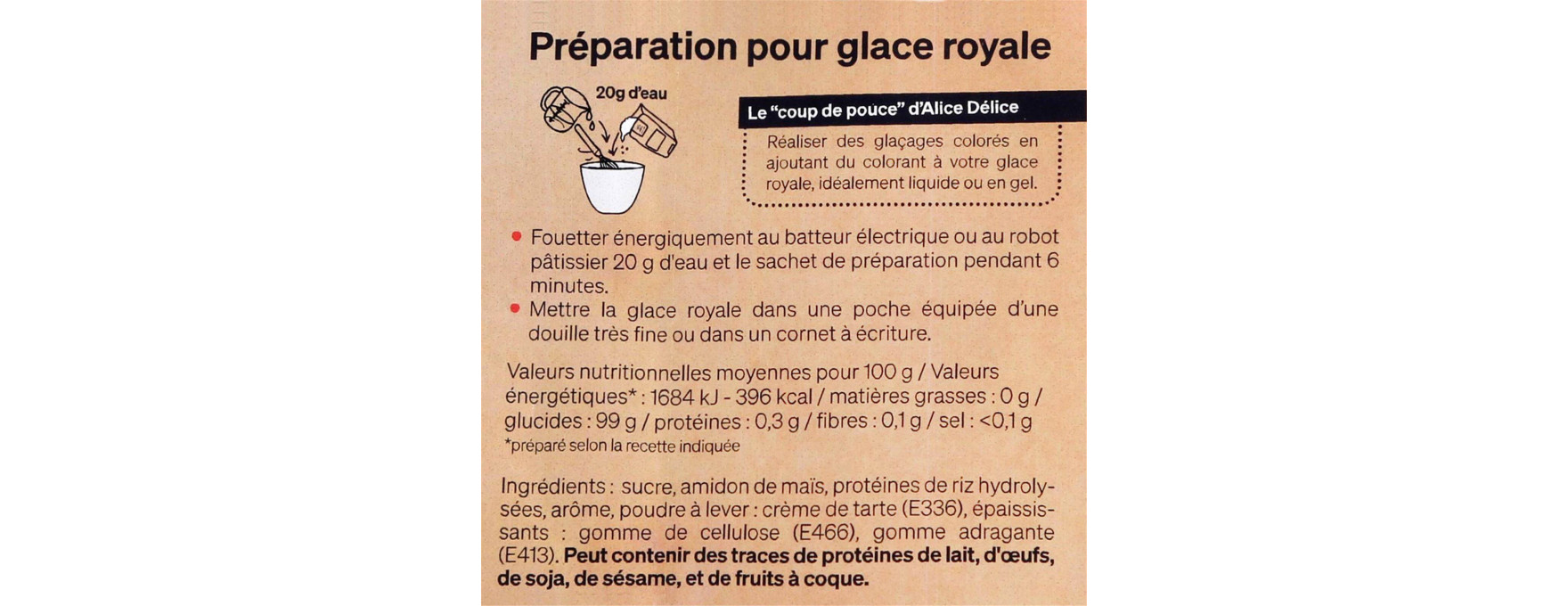 Préparation glace royale 100 gr - Alice Délice