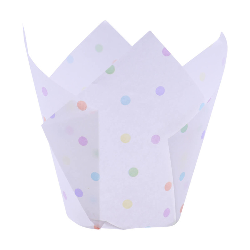 24 caissettes pour muffins et cupcakes décor pois
