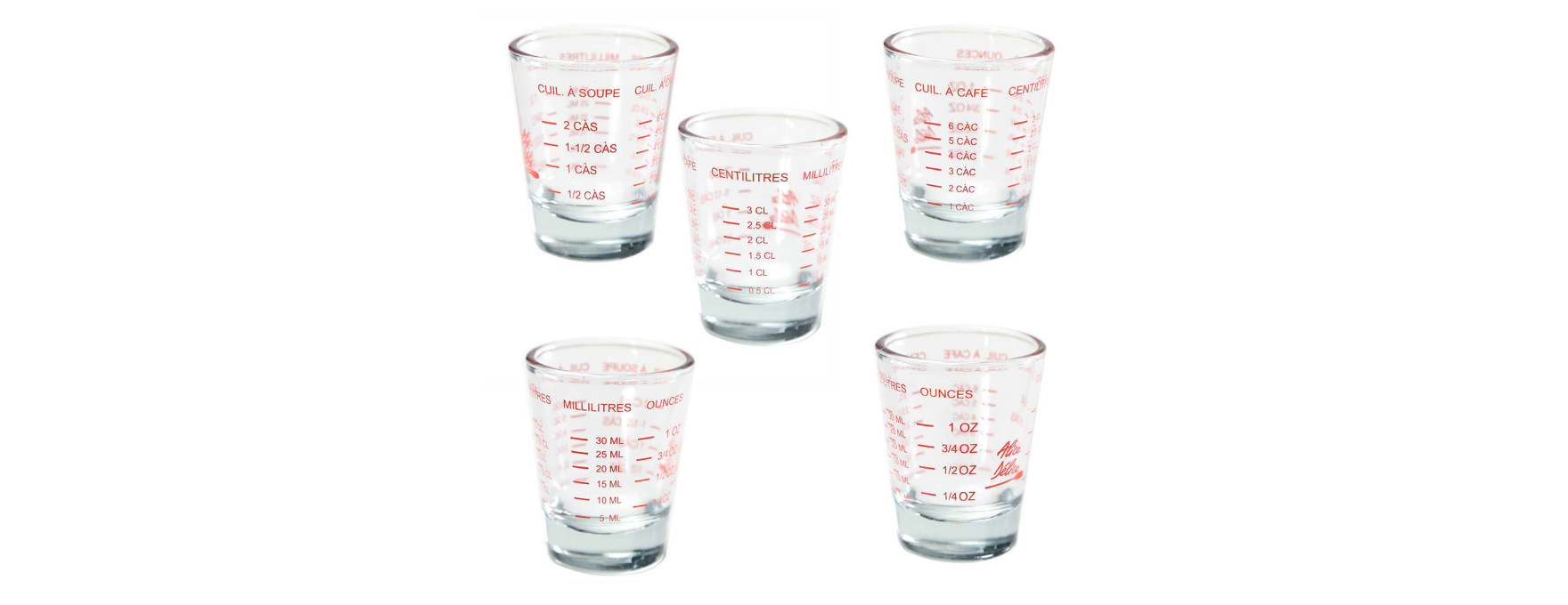 Mini verre doseur en verre 30 ml 5 x 6 cm - Alice Délice