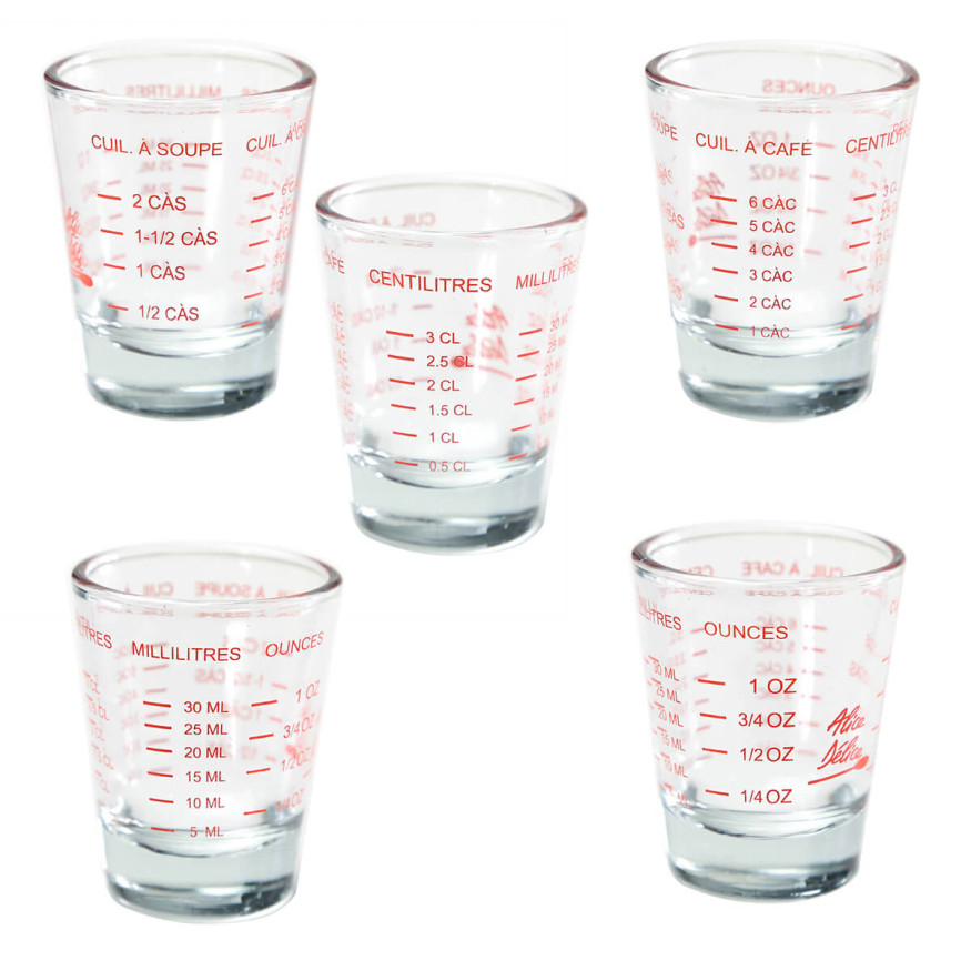 Mini verre doseur en verre 30 ml 5 x 6 cm - Alice Délice