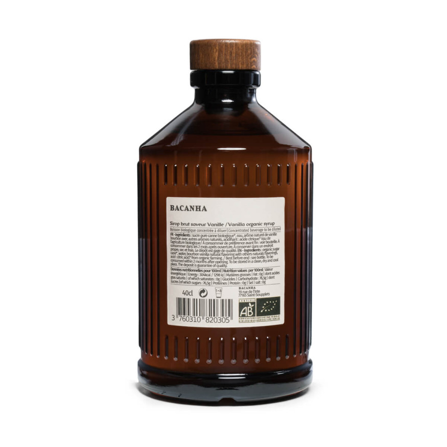 Sirop brut de vanille bio 400 ml - Bacanha