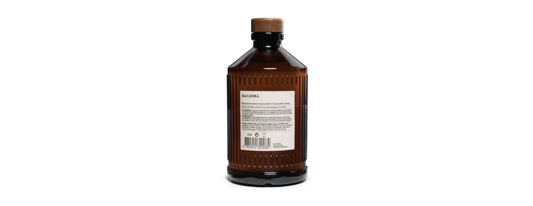 Sirop brut de concombre bio 400 ml - Bacanha