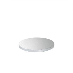 Cake drum : base épaisse pour gâteau ronde argentée 20 cm