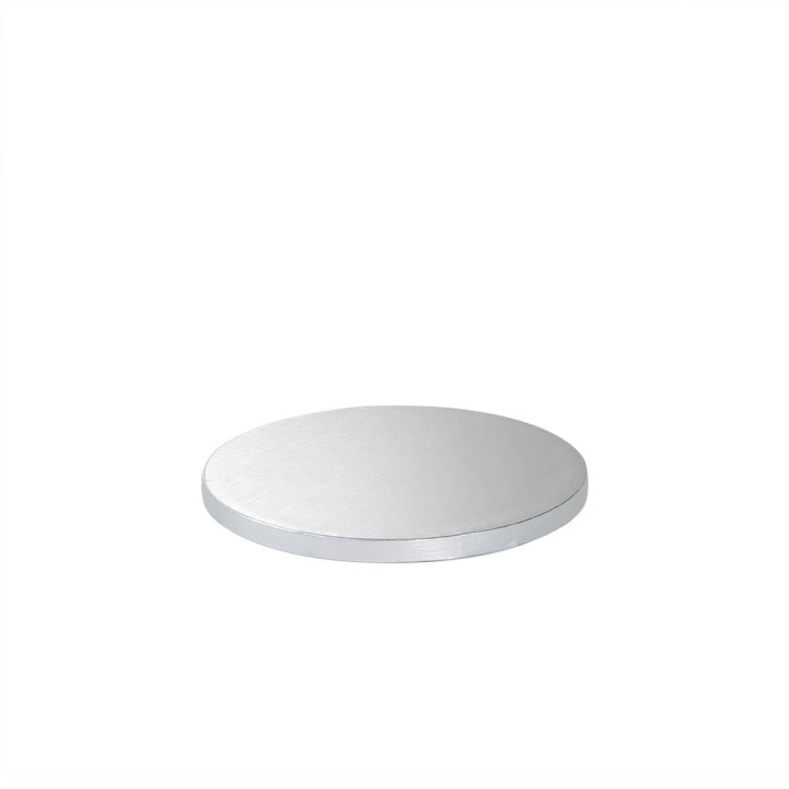 Cake drum : base épaisse pour gâteau ronde argentée 20 cm
