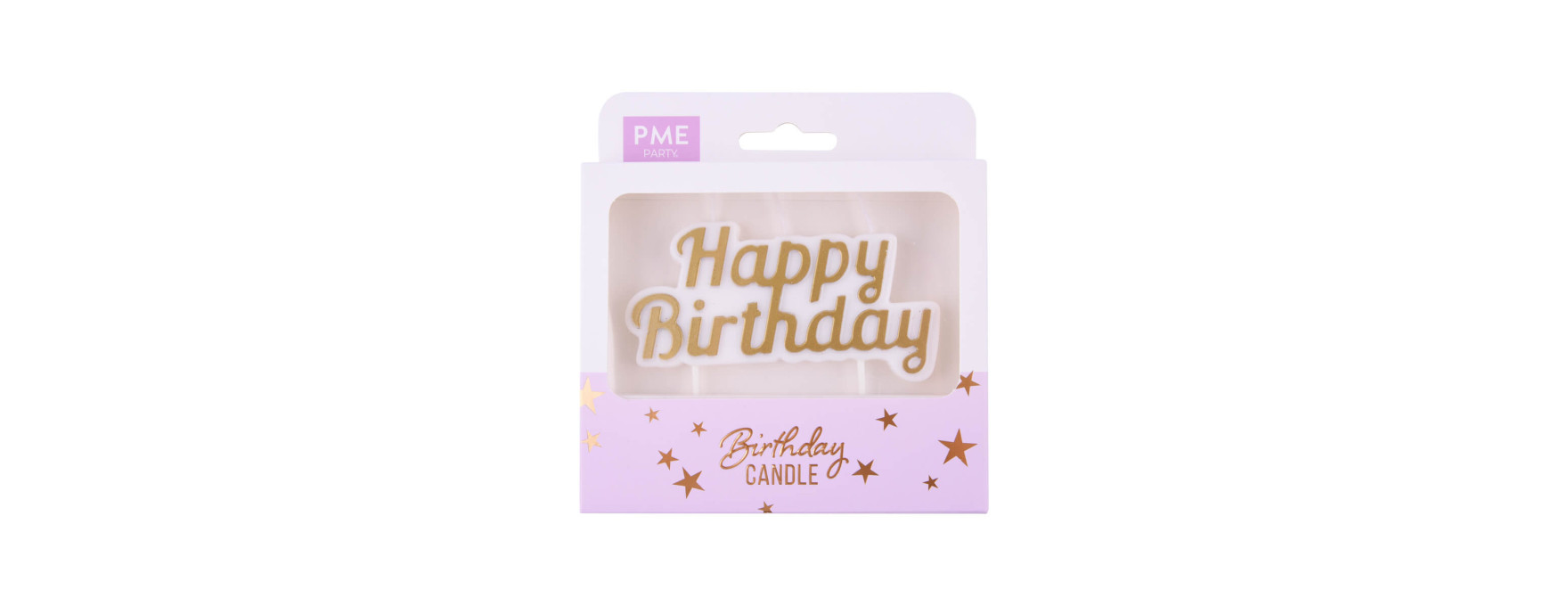 Bougie Happy Birthday dorée 10 x 9.5 cm - PME