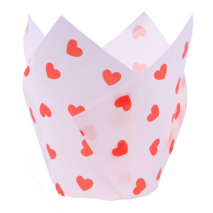 24 caissettes pour muffins et cupcakes en forme de tulipe en