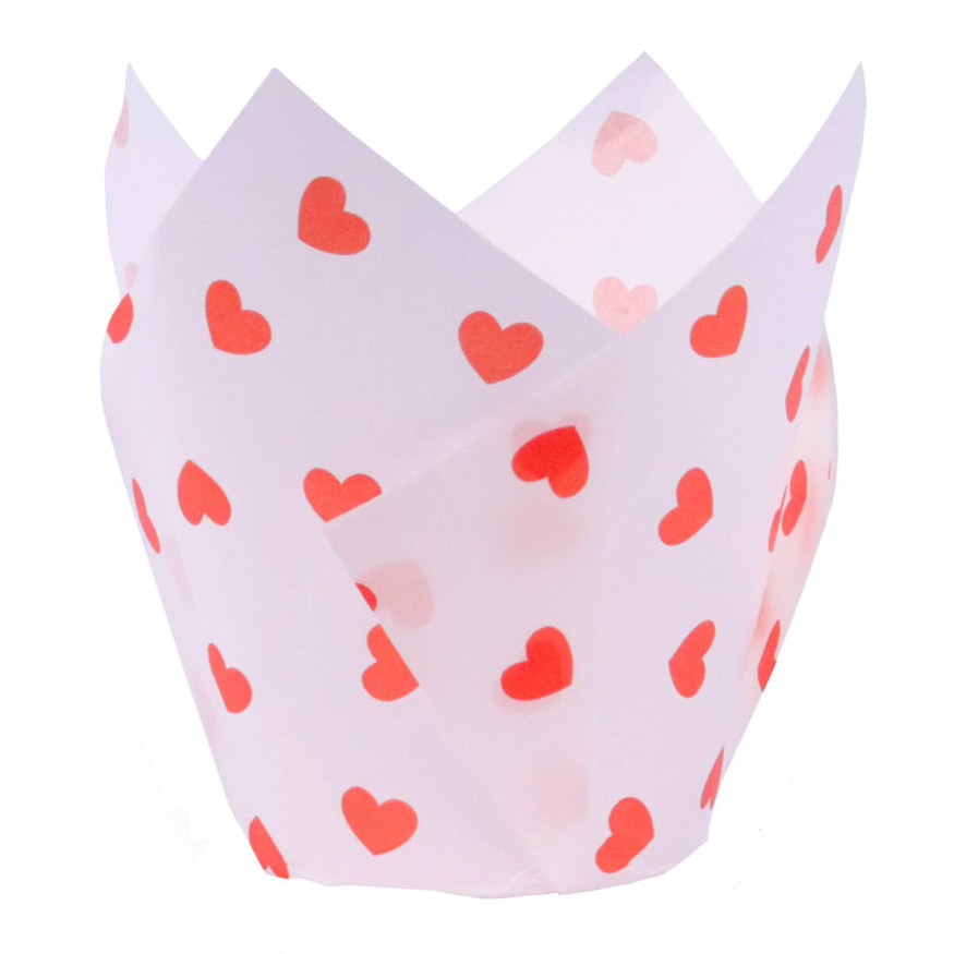 24 caissettes pour muffins et cupcakes en forme de tulipe en