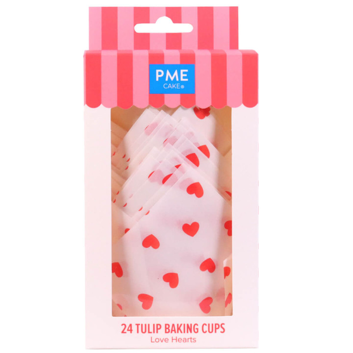 24 caissettes pour muffins et cupcakes en forme de tulipe en