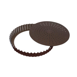 Moule à tarte avec fond amovible en métal anti-adhérent perf