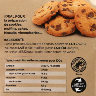 Pépites chunks chocolat au lait 200 gr - Alice Délice