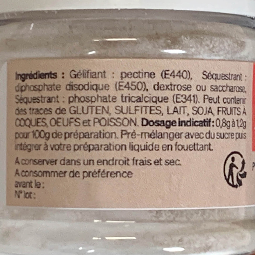 Pectine nh en poudre : gélifiant spécial nappages 30 gr - Al