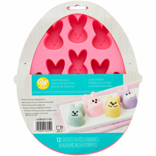 Moule en silicone 12 petits lapins de Pâques 4.5 cm - Wilton