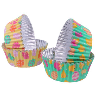60 caissettes à cupcakes et muffins œufs et poussins de Pâques