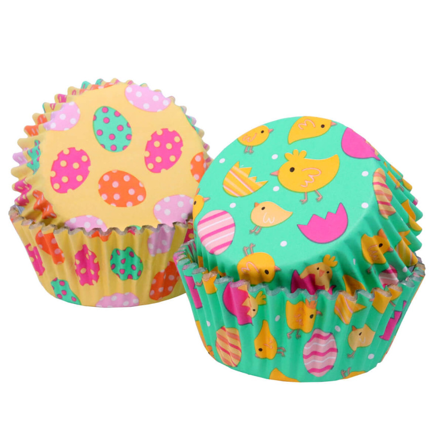 60 caissettes à cupcakes et muffins œufs et poussins de Pâques