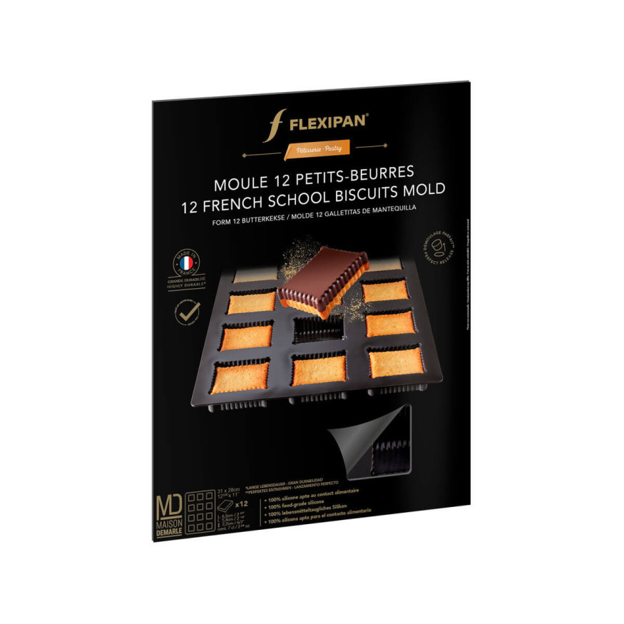 Moule en silicone et tricot de verre 12 petits beurres - Flexiplan
