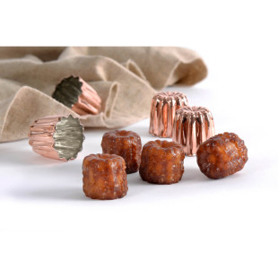 4 moules à cannelés bordelais en cuivre 4.5 cm