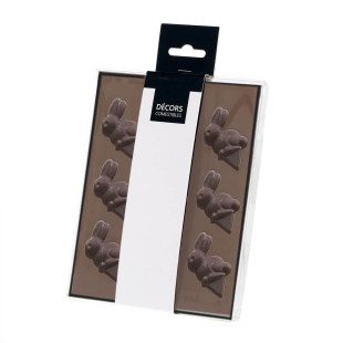 Décor en chocolat : 9 lapins de Pâques à piquer 5.2 x 3.3 cm