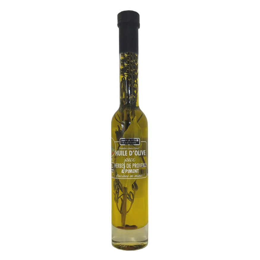 Huile d'olive aux herbes de Provence et piment 20cl - Savor 