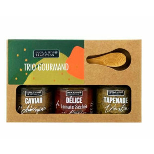 Trio tartinable 3x100g aubergine, tomate, tapenade - Savor et Sens