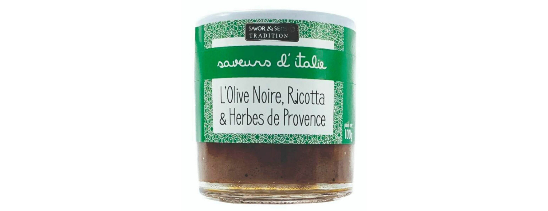 L'olive noire à la ricotta et herbes de Provence 100g- Savor et Sence