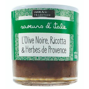 L'olive noire à la ricotta et herbes de Provence 100g- Savor et Sence
