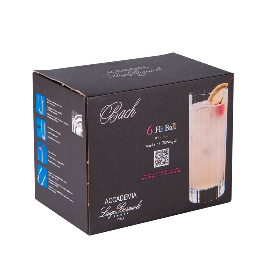 set de 6 verres long drink Bach 36 cl - Luigi Bormioli