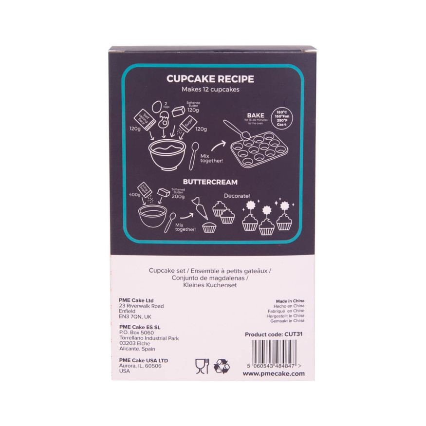 Set 24 caissettes à cupcakes et muffins et décorations