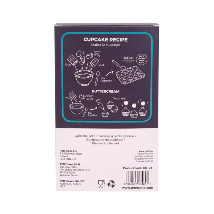 Set 24 caissettes à cupcakes et muffins et décorations