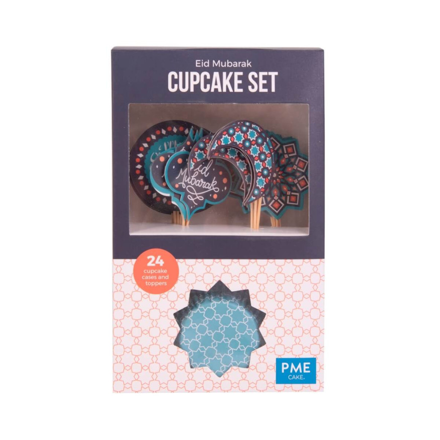Set 24 caissettes à cupcakes et muffins et décorations