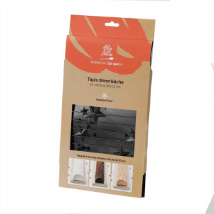Tapis décor en silicone pour bûche de Noël : étoiles 17 x 30 cm