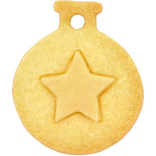 Emporte-pièce en inox Noël : boule de Noël avec étoile 6 cm