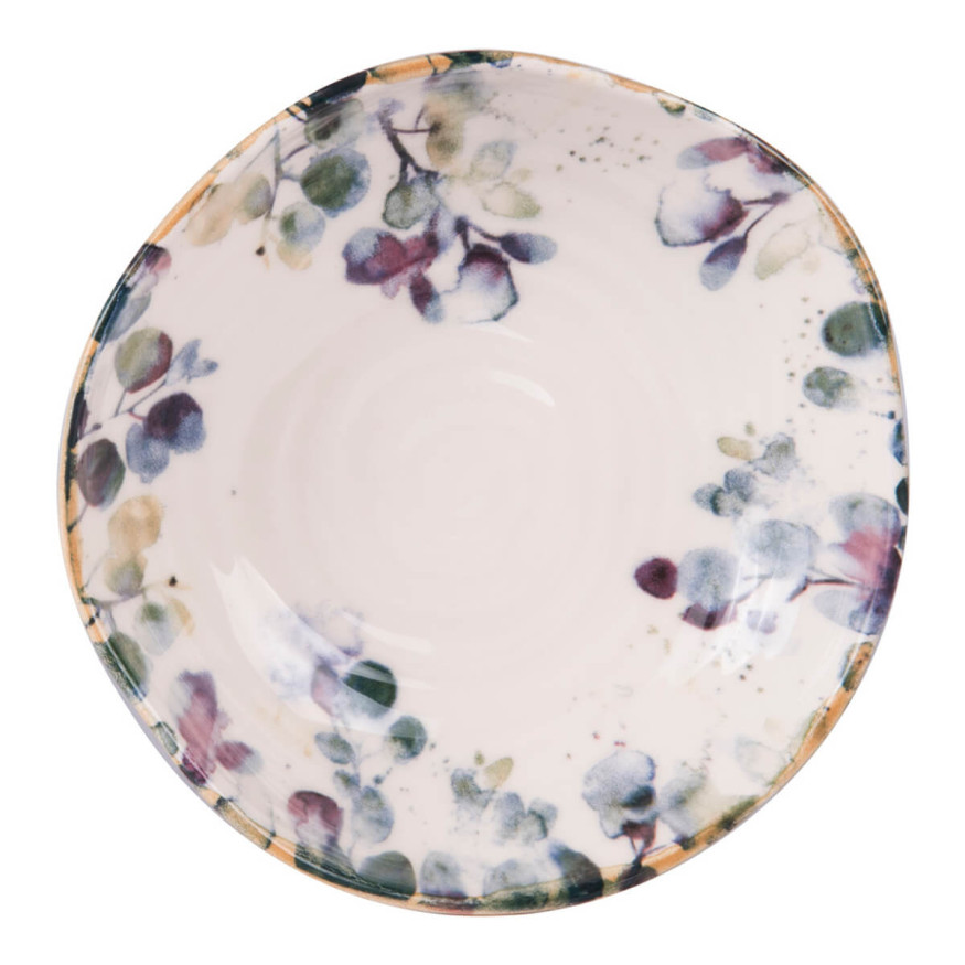 Assiette creuse 19cm en faïence décorée Garden - Table passi