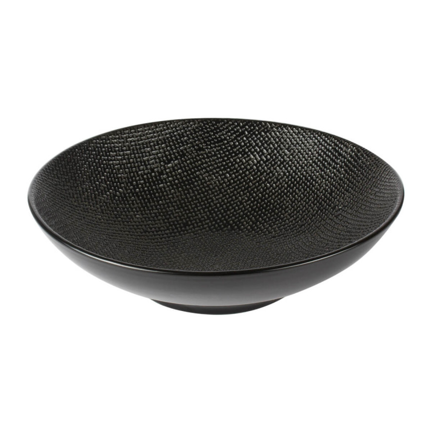 Assiette calotte 19cm en grès Vésuvio noir - Table passion