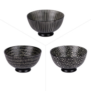Bol décors assortis Volcano noir 15cm - Table passion
