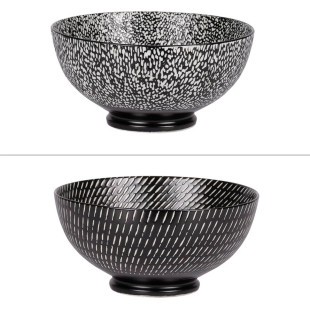 Saladier 20cm décors assortis volcano noir - Table passion