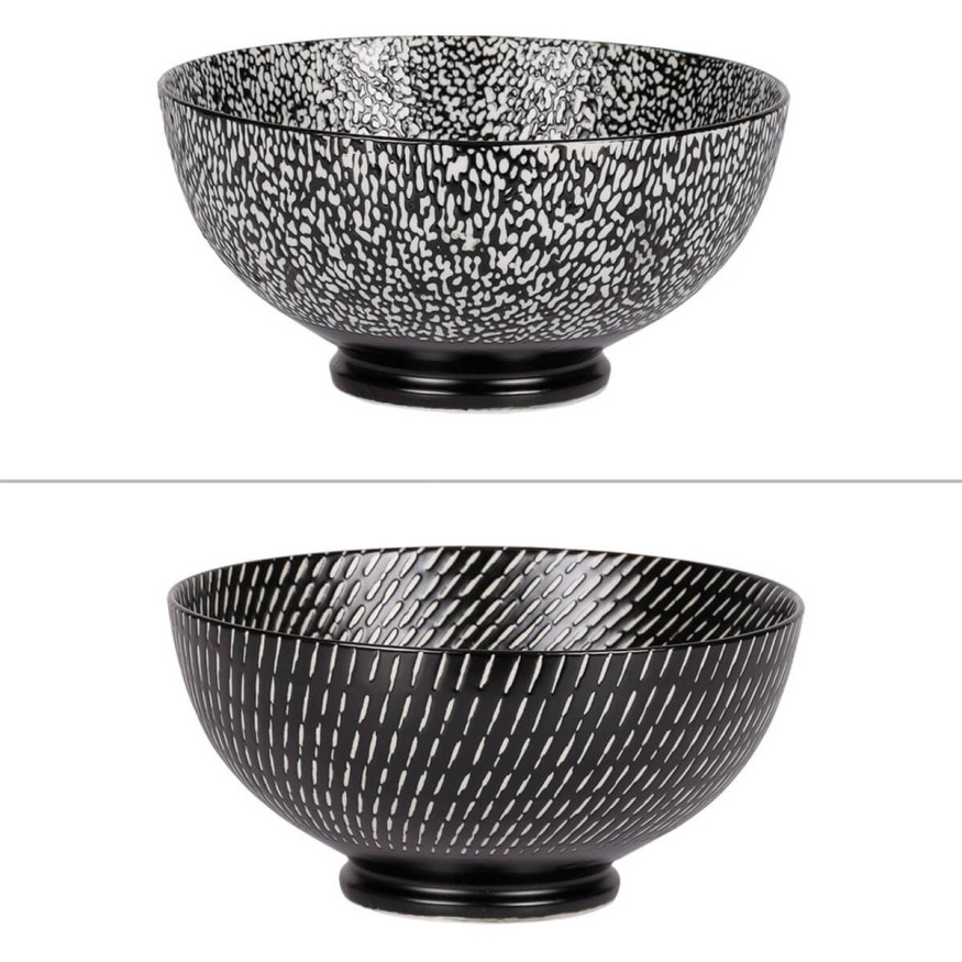 Saladier 20cm décors assortis volcano noir - Table passion