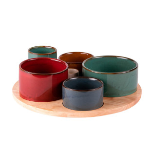 Service apéritif 6 pièces 31cm Elyas - Table passion