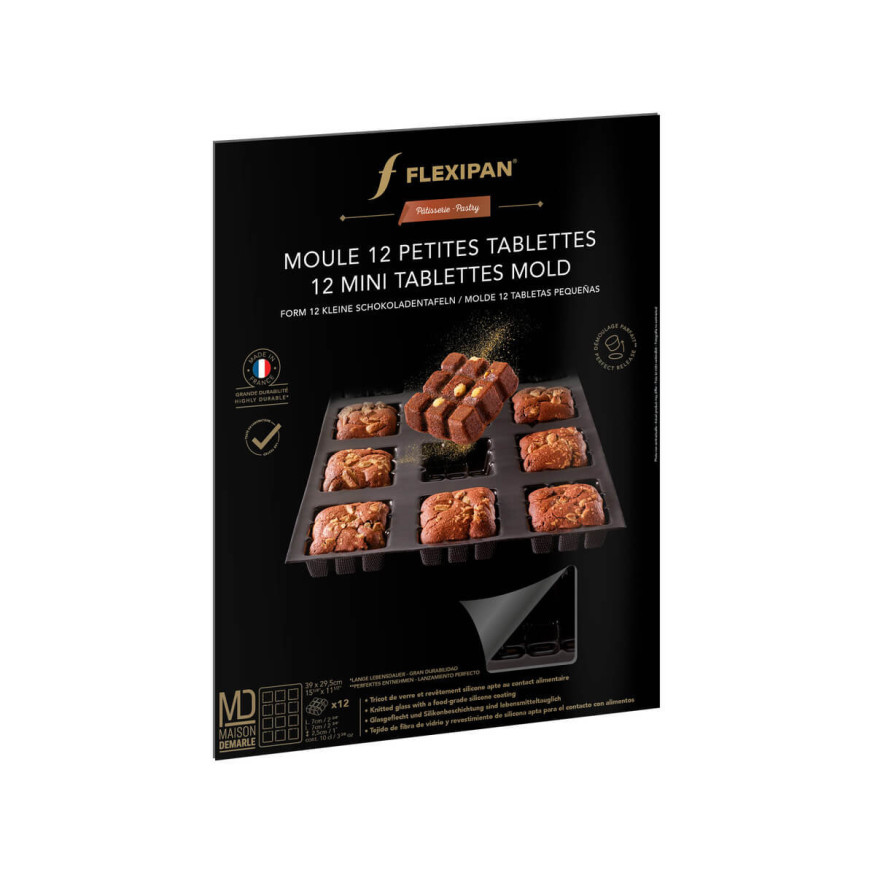 Moule en silicone et tricot de verre 12 petites tablettes