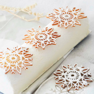 Tapis 3D en silicone pour décors Noël : flocon 18 x 28.3 cm