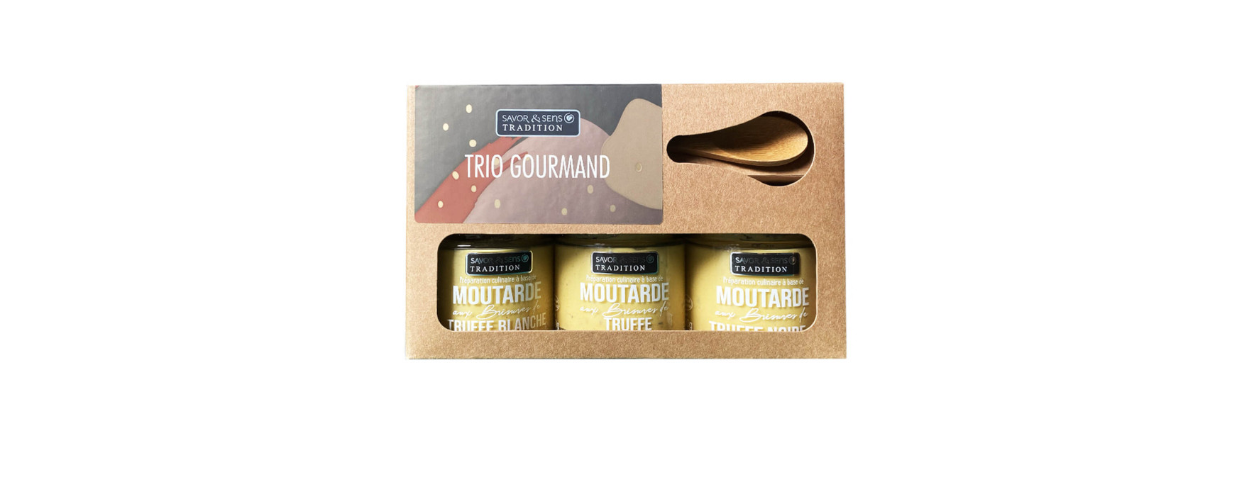 Coffret kraft 3 moutardes à la truffe - Savor et Sens