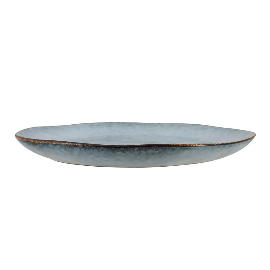 Assiette plate 27,5 cm Aronal en grès bleu - Ogo living