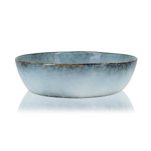 Assiette coupe 16 cm Aronal en grès bleu - Ogo living