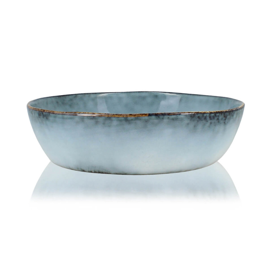 Assiette coupe 16 cm Aronal en grès bleu - Ogo living