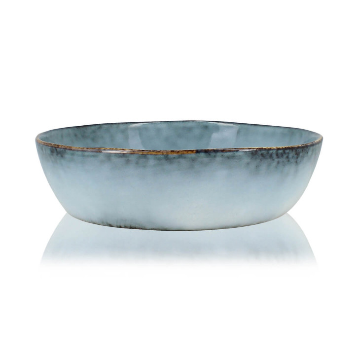 Assiette coupe 16 cm Aronal en grès bleu - Ogo living