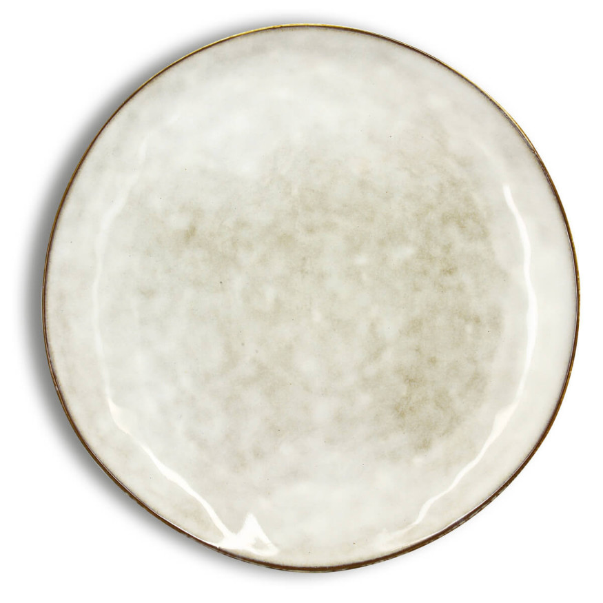 Assiette plate 27,5 cm Boral en grès beige - Ogo living